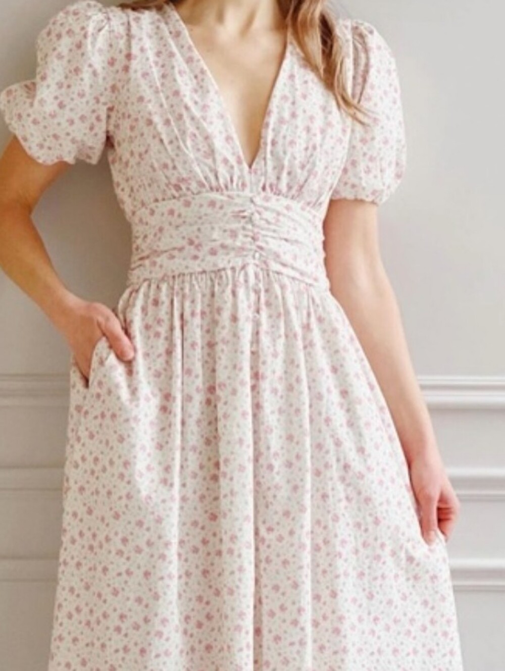 Worth Collective Billie Floral Peasant Prairie Floral Button Down Maxi Dress L